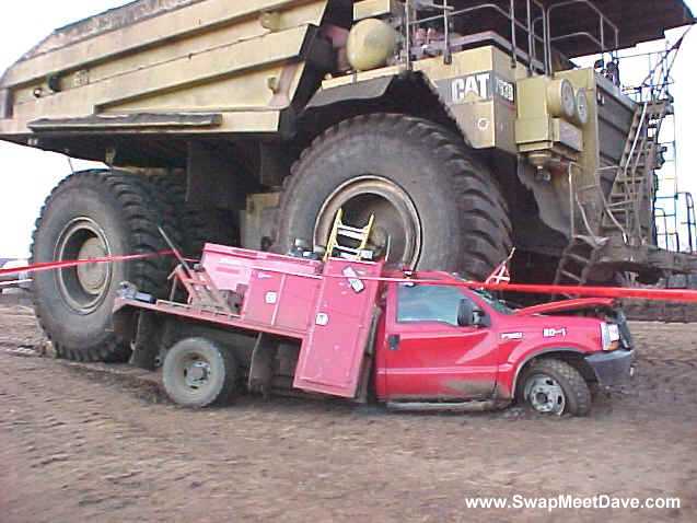 It's not wise to park in the ore truck lane.