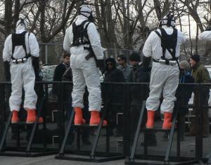 Babylon Fields troops in hazmat suits